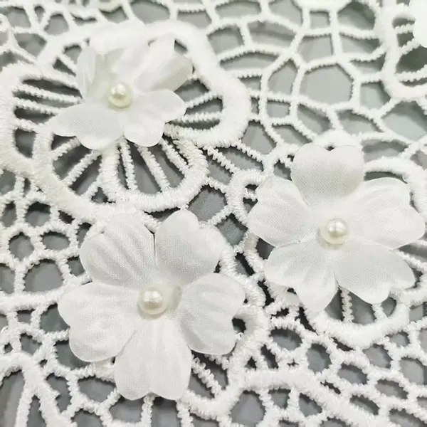 3d Floral Lace Guipure Fabric Pearls Water Soluable Cord Embroidery Guipure Lace Fabric 3d Floral Lace Guipure Fabric Pearls Water Soluable Cord Embroidery Guipure Lace Fabric