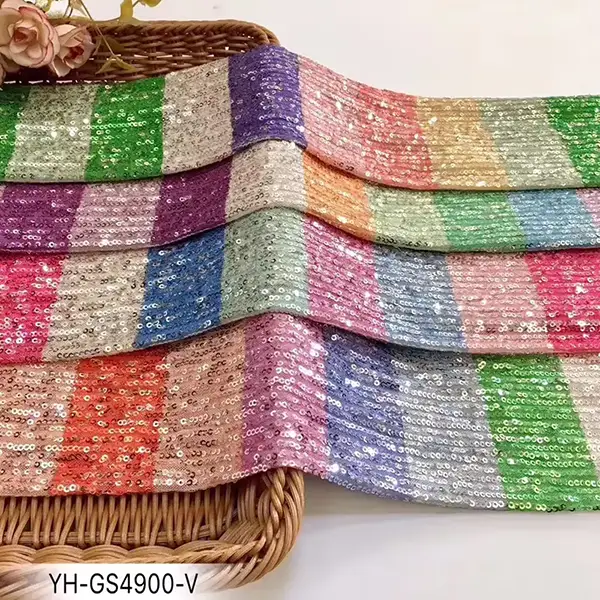 Custom Luxury Heavy Made Embroidery Tulle Beads Lace Mesh Beaded Fabric