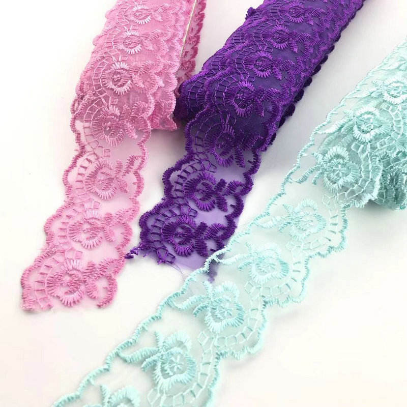 クラシックデザインマルチカラーオーガンザレーストリム刺繍オーガンザレース卸売