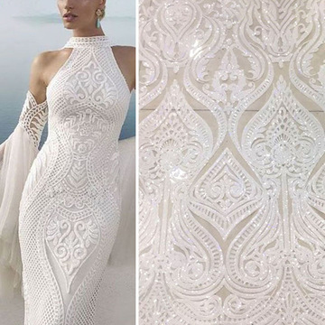 3d Rose Wedding Fabric Flowers Rug Soft Bridal Dress Feather Lace Fabric With Sequin