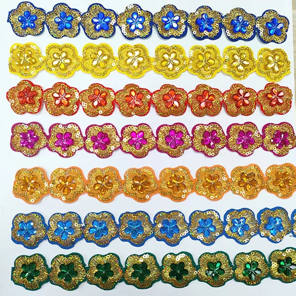 ラインストーンレース刺繍レースバック接着剤レース衣類のトリミング