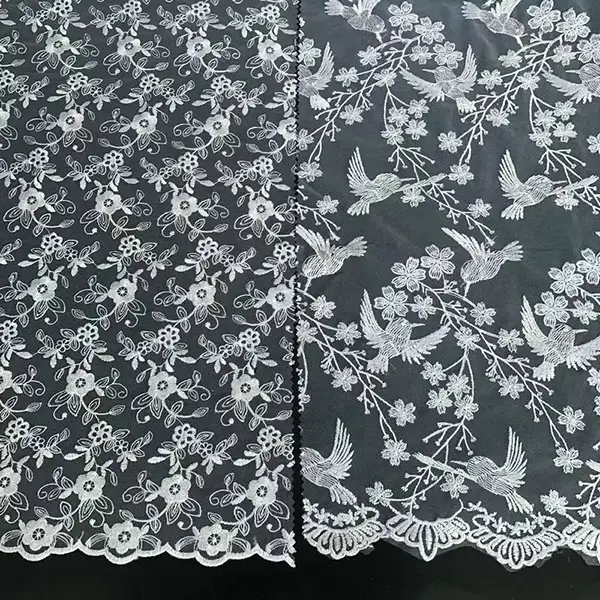 チュール生地刺繍レース生地
